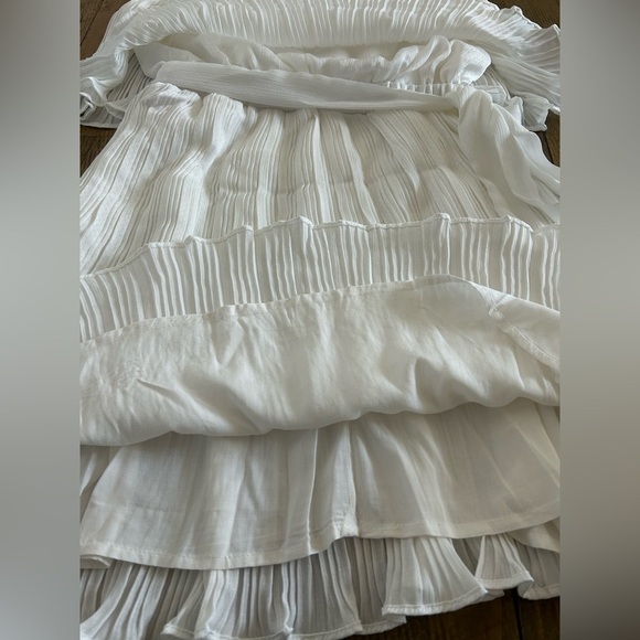 LULUS Celebrate Chic White Ruffled Plisse Halter Mini Dress Bridal - Picture 9 of 14